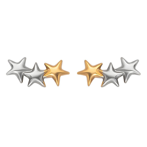 18K gold plated Stainless steel Stars earrings