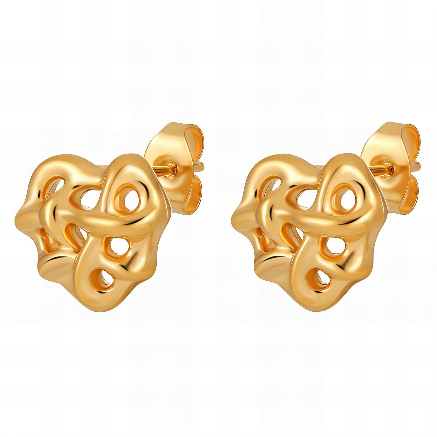18K gold plated Stainless steel Hearts earrings