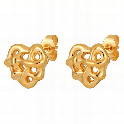 18K gold plated Stainless steel Hearts earrings