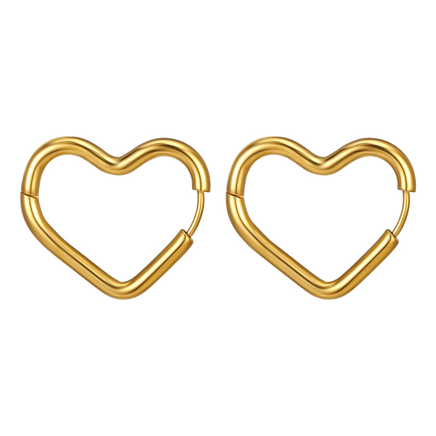 18K gold plated Stainless steel Hearts earrings