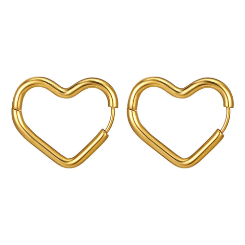 18K gold plated Stainless steel Hearts earrings