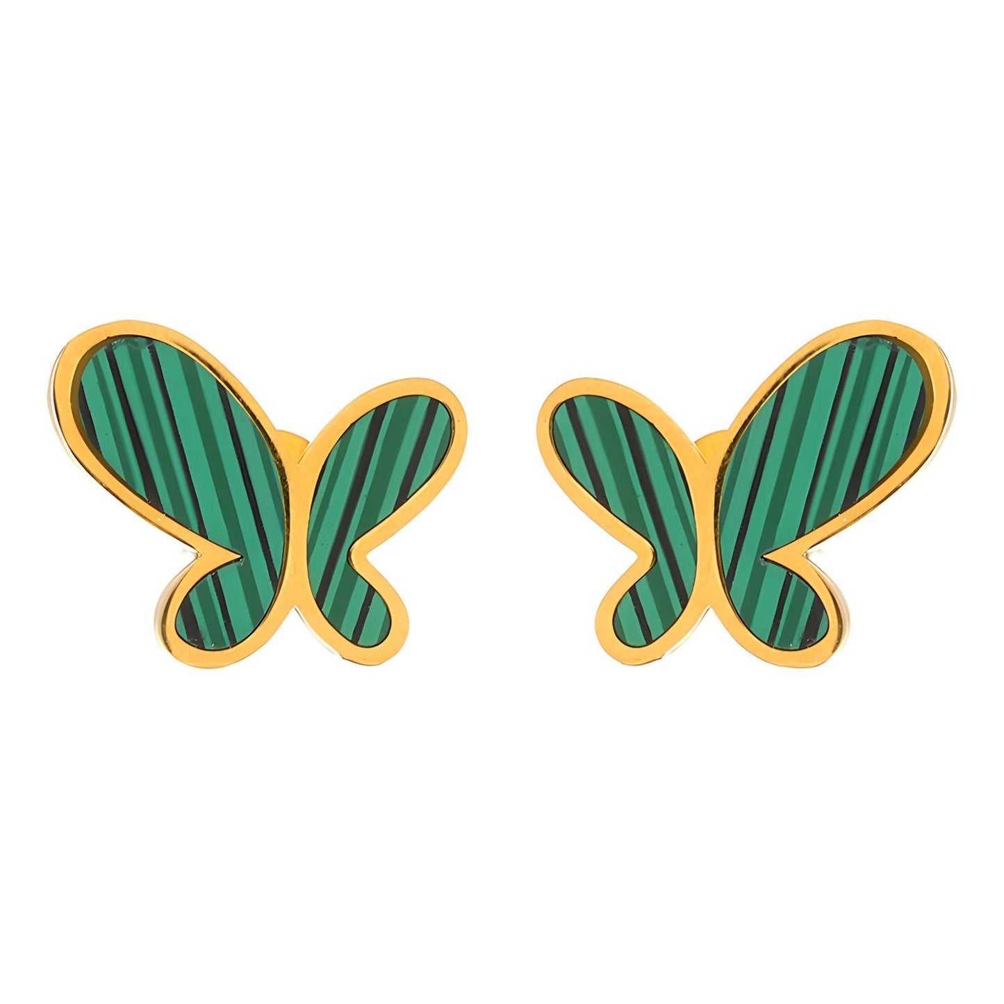 18K gold plated Stainless steel Butterflies earrings
