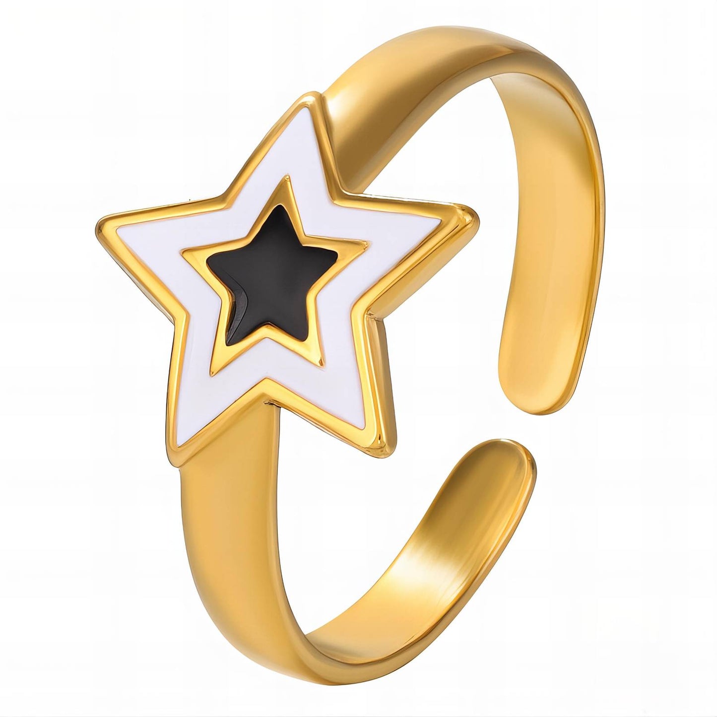 18K gold plated Stainless steel Stars finger ring