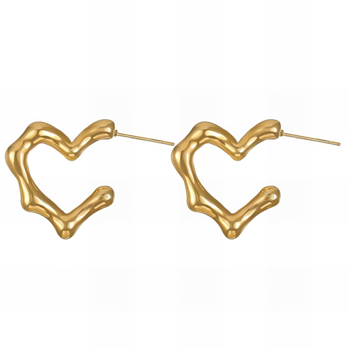 18K gold plated Stainless steel Hearts earrings