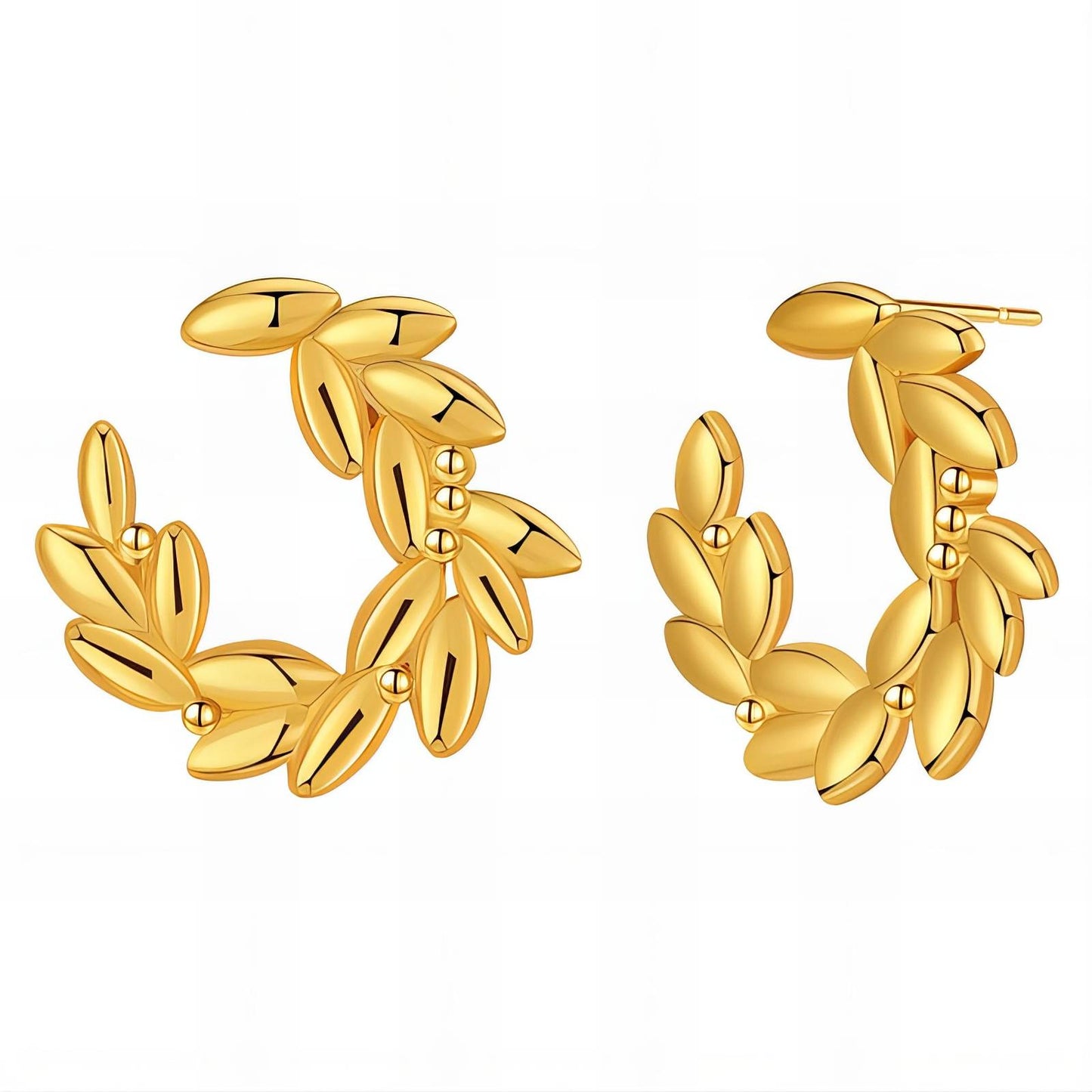 18K gold plated Stainless steel Leafs earrings