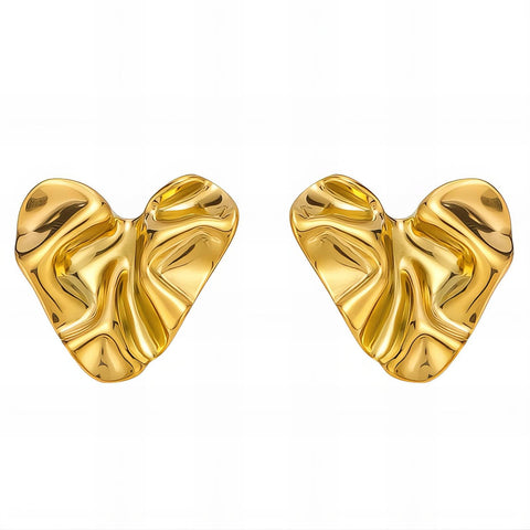 18K gold plated Stainless steel Hearts earrings