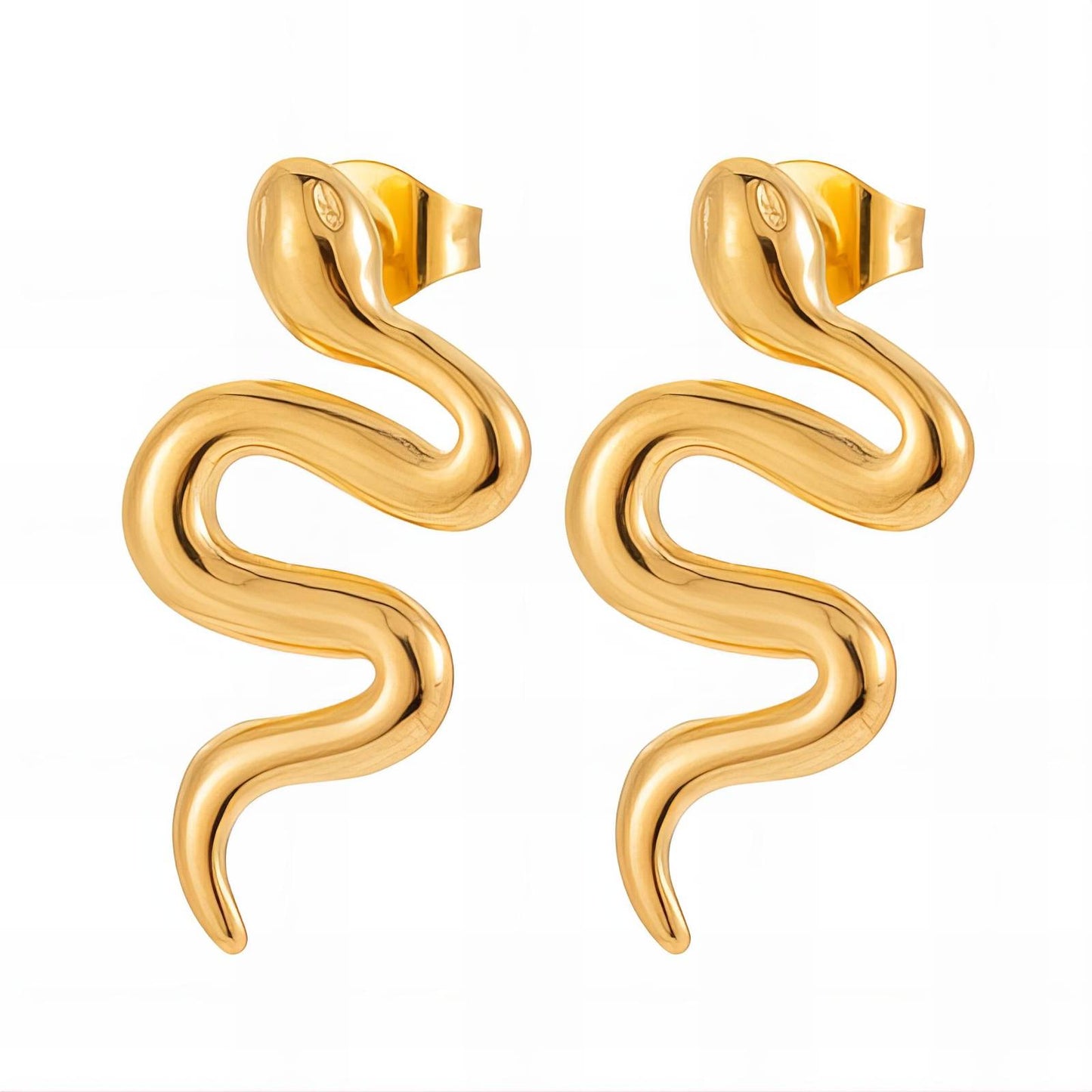 18K gold plated Stainless steel Snakes earrings