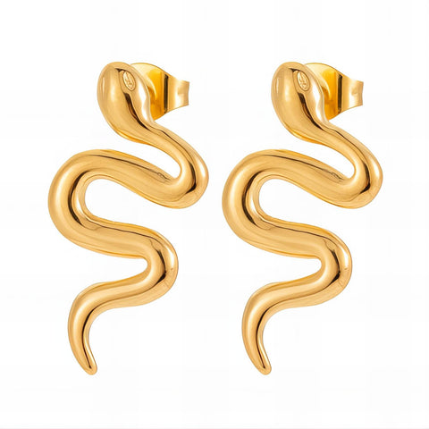 18K gold plated Stainless steel Snakes earrings
