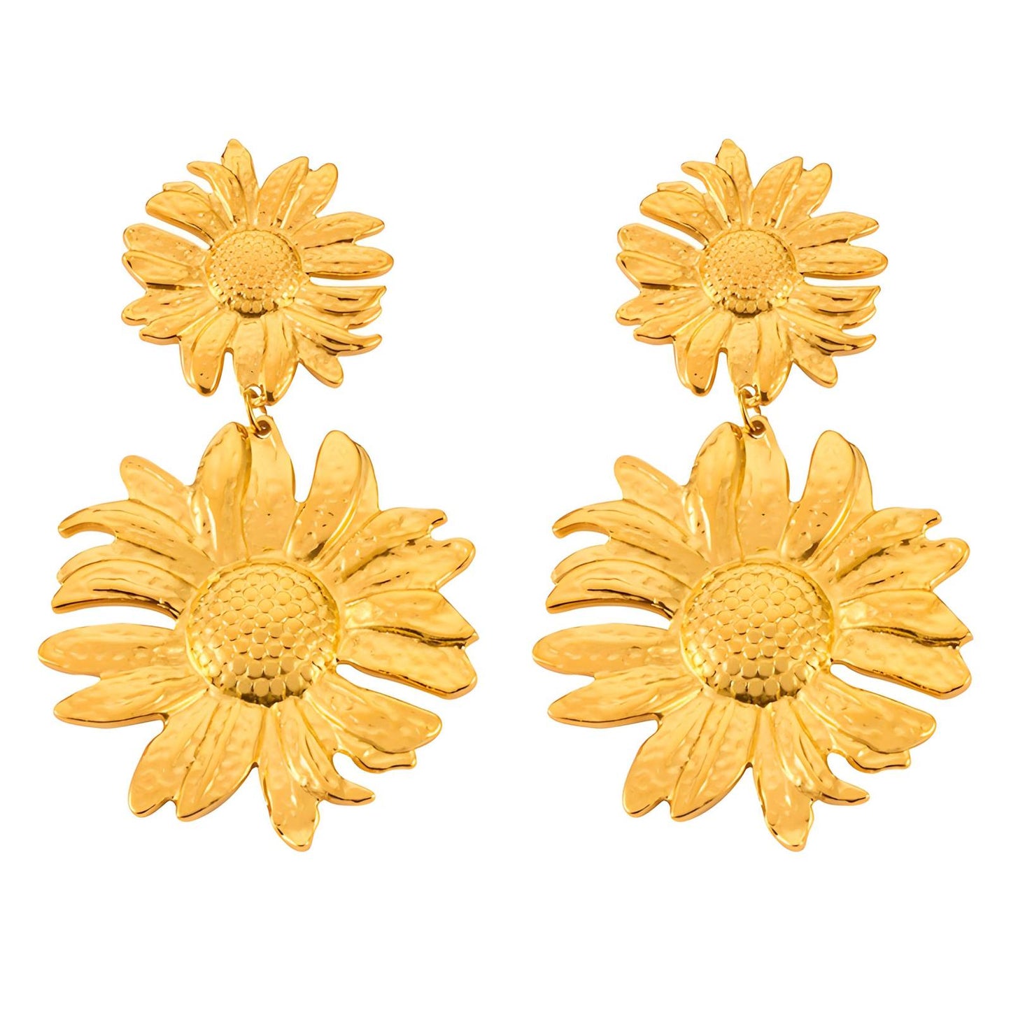 18K gold plated Stainless steel Flowers earrings