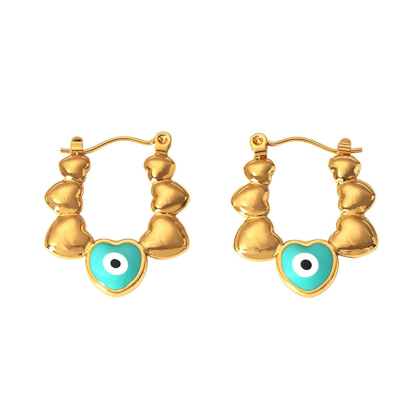 18K gold plated Stainless steel Hearts earrings