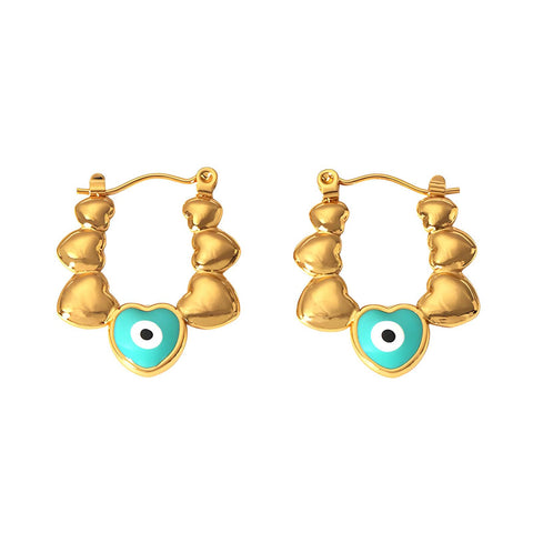 18K gold plated Stainless steel Hearts earrings