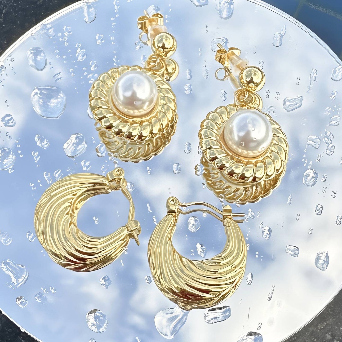 18K gold plated Stainless steel earrings