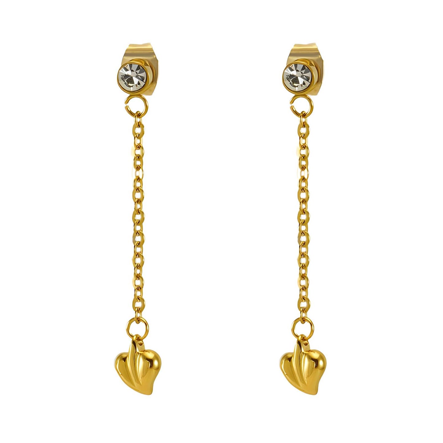 18K gold plated Stainless steel Hearts earrings