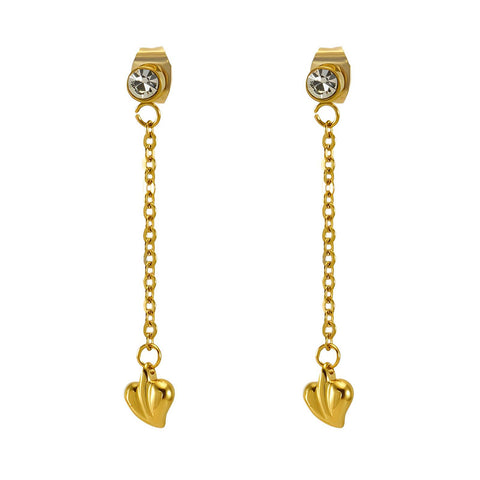 18K gold plated Stainless steel Hearts earrings