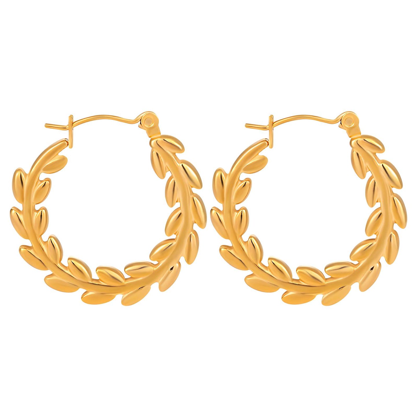18K gold plated Stainless steel Leafs earrings