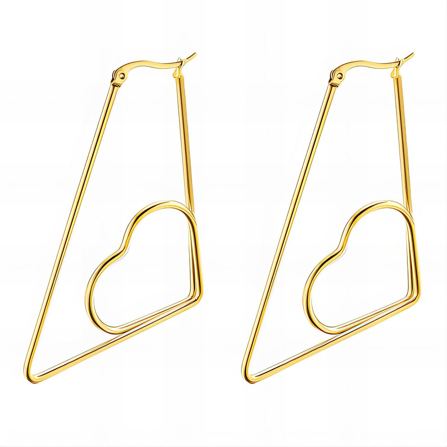 18K gold plated Stainless steel Hearts earrings