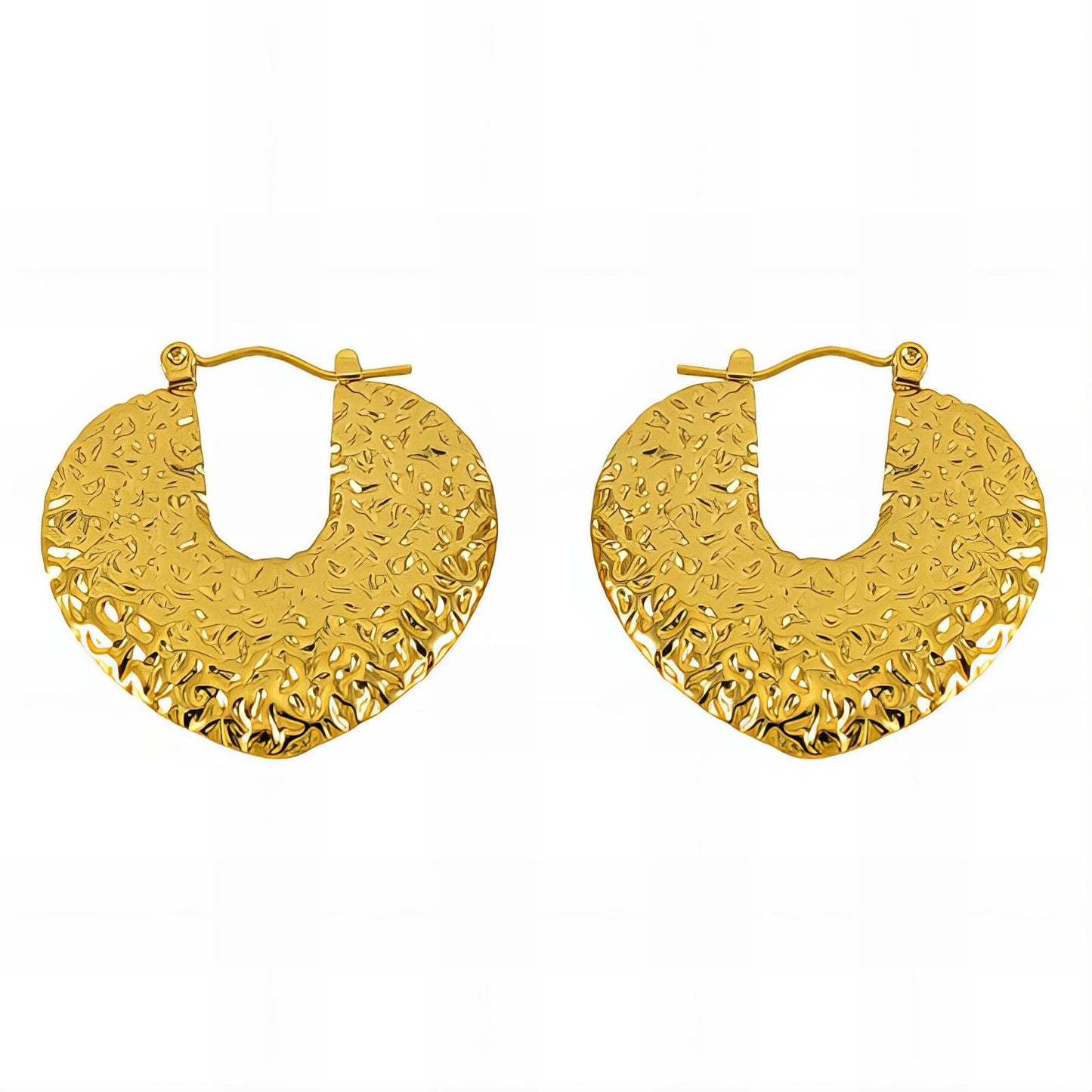 18K gold plated Stainless steel Hearts earrings