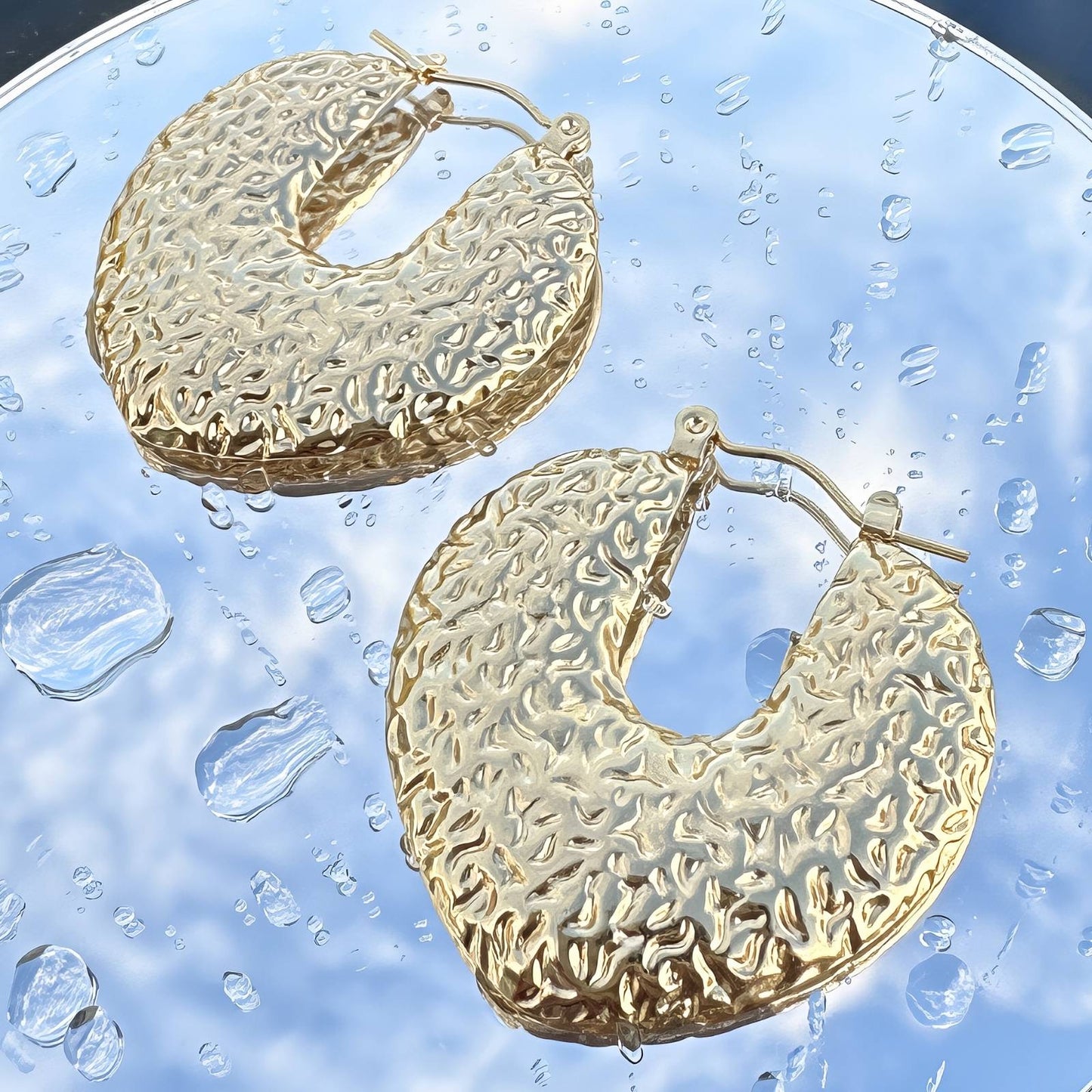 18K gold plated Stainless steel Hearts earrings