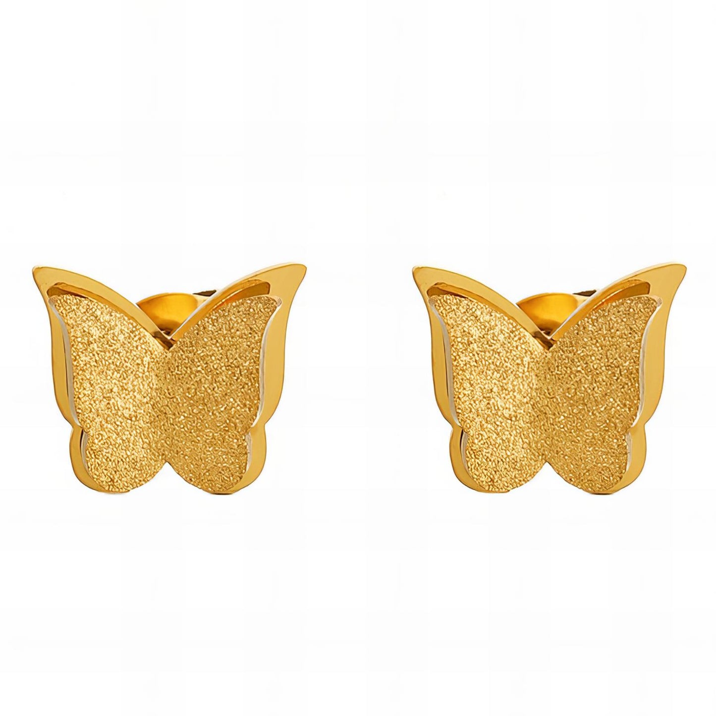 18K gold plated Stainless steel butterflies earrings