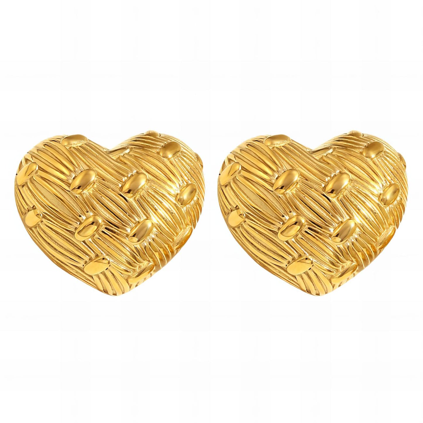 18K gold plated Stainless steel Hearts earrings