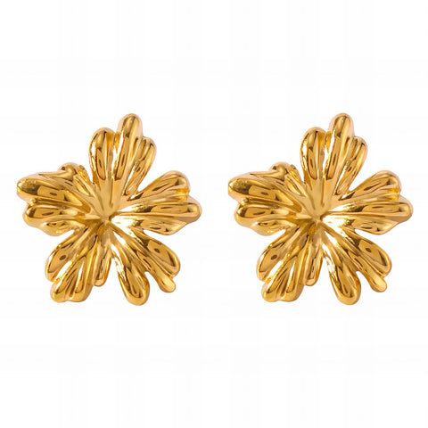 18K gold plated Stainless steel Flowers earrings