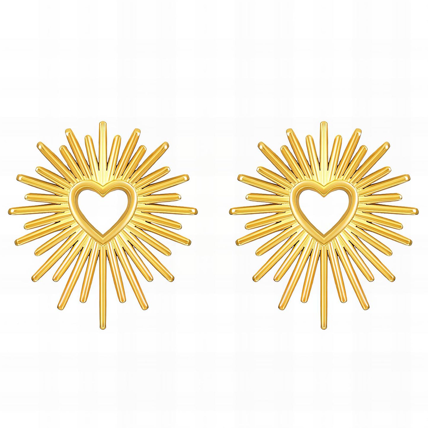 18K gold plated Stainless steel Hearts earrings