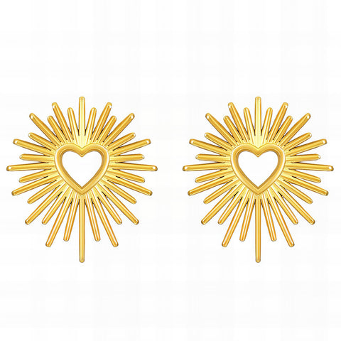 18K gold plated Stainless steel Hearts earrings