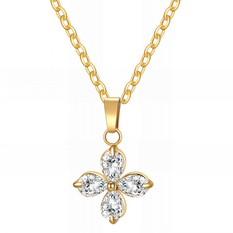 18K gold plated Stainless steel Flower necklace