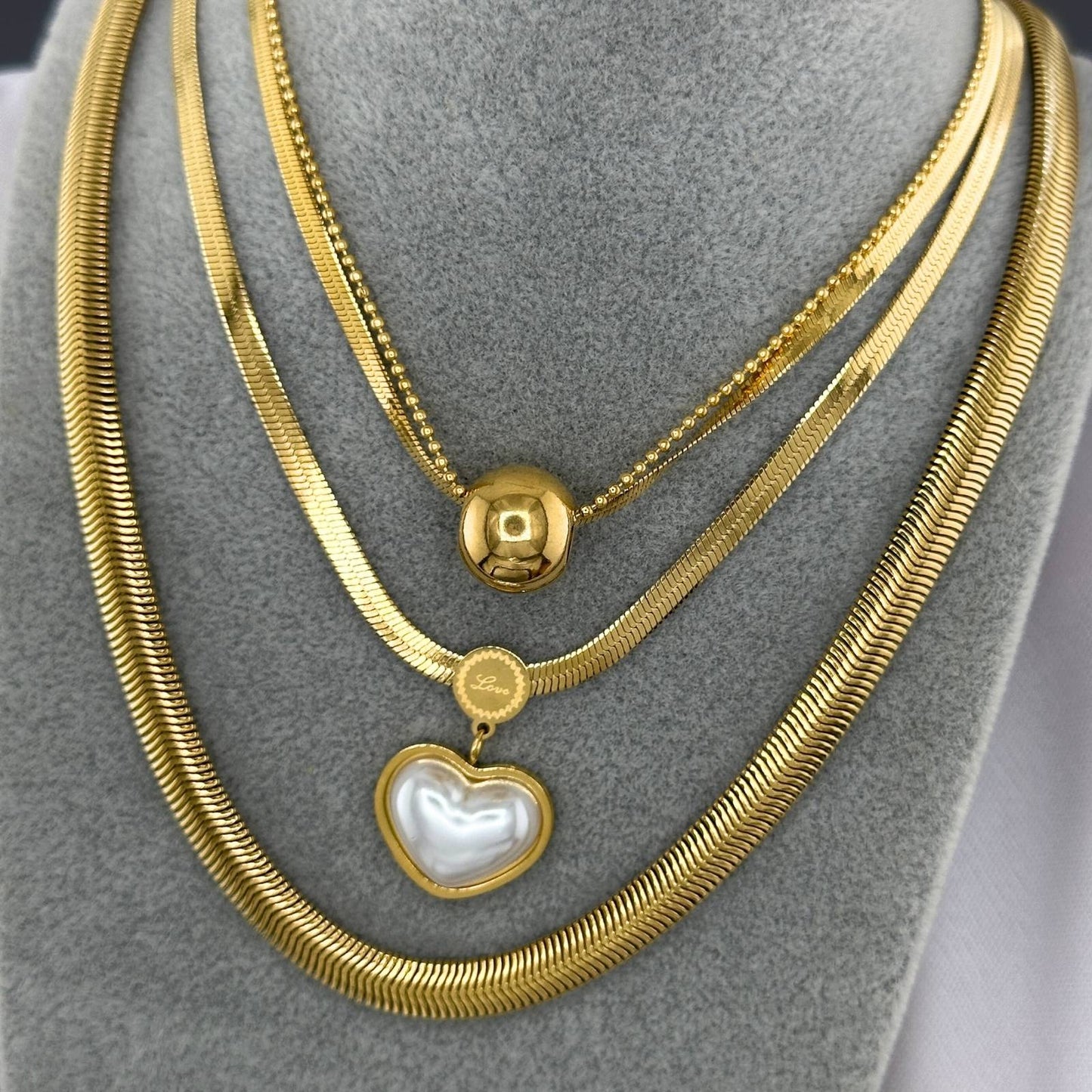 18K gold plated Stainless steel Heart necklace