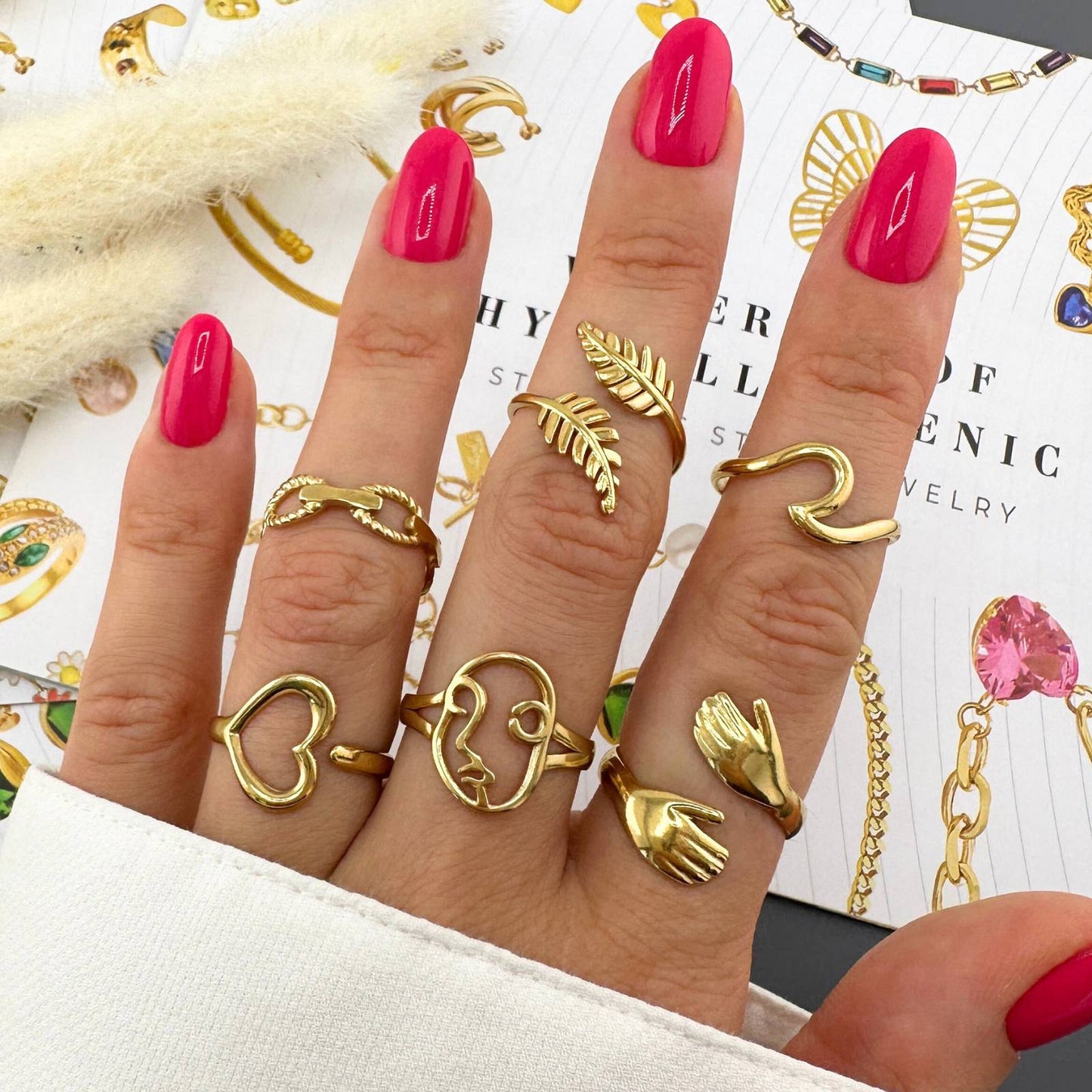 18K gold plated Stainless steel finger ring