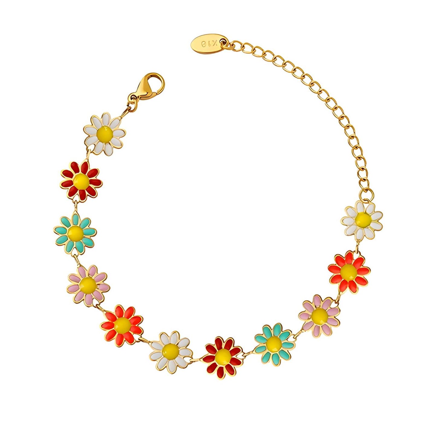 18K gold plated Stainless steel Flowers bracelet