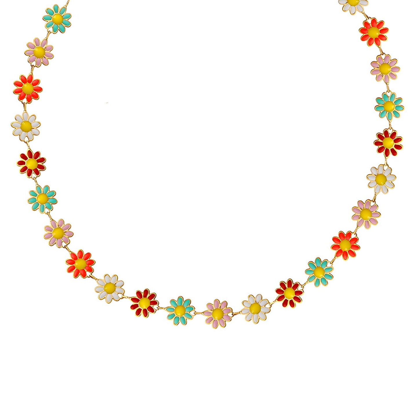 18K gold plated Stainless steel Flowers necklace