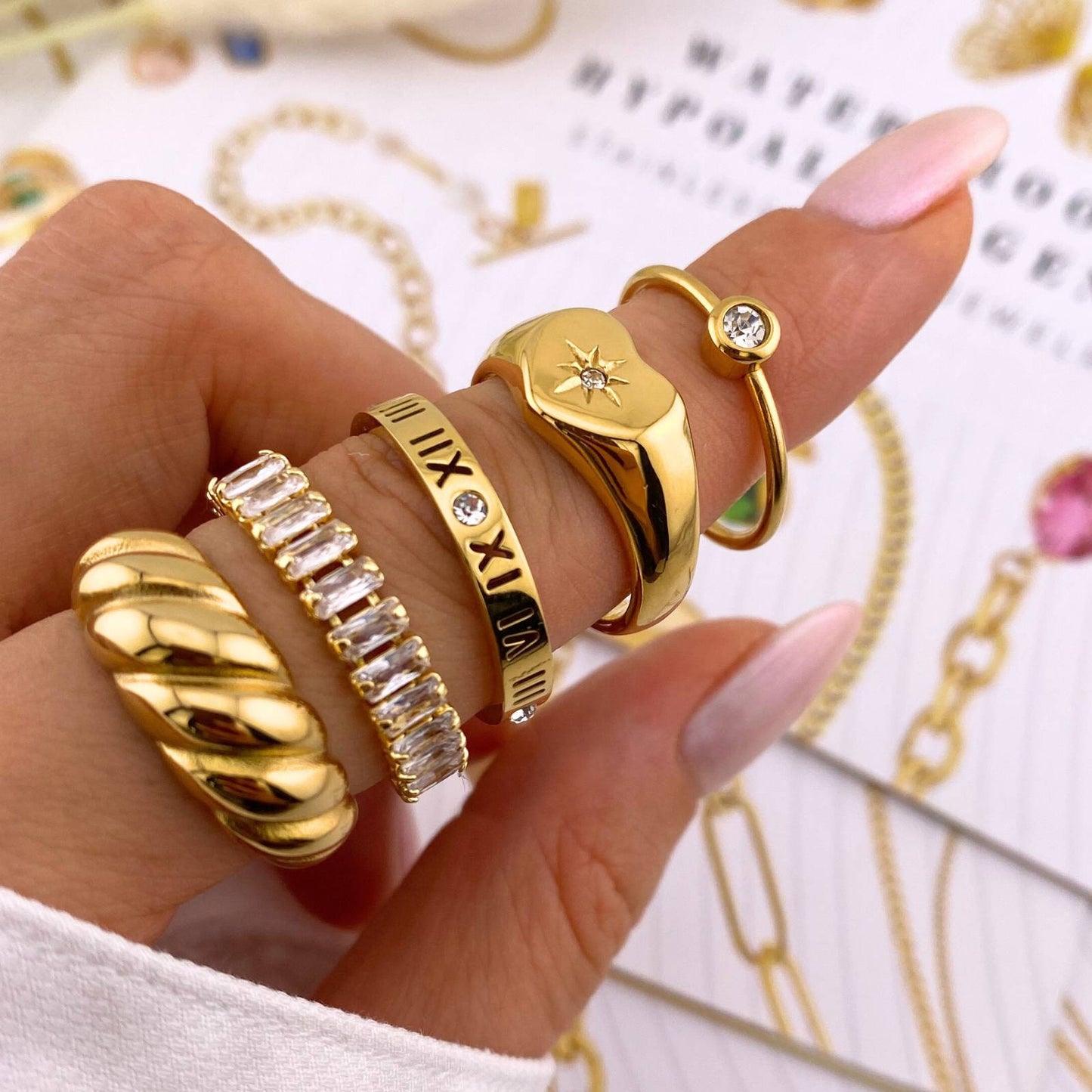 18K gold plated Stainless steel finger ring