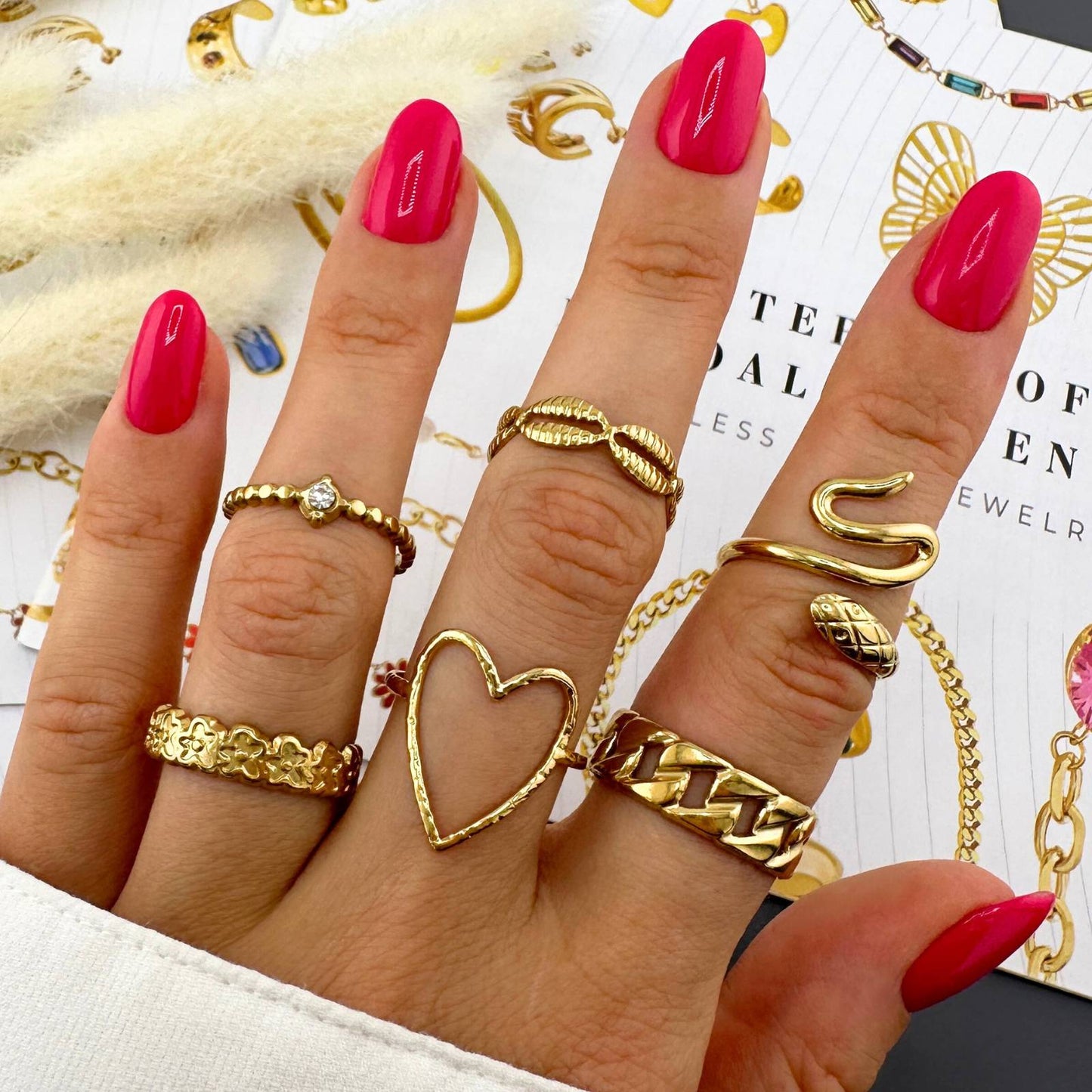 18K gold plated Stainless steel finger ring