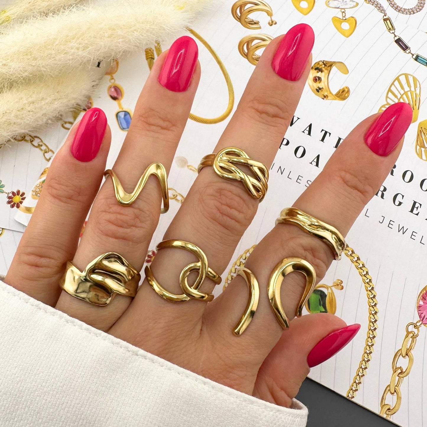 18K gold plated Stainless steel finger ring
