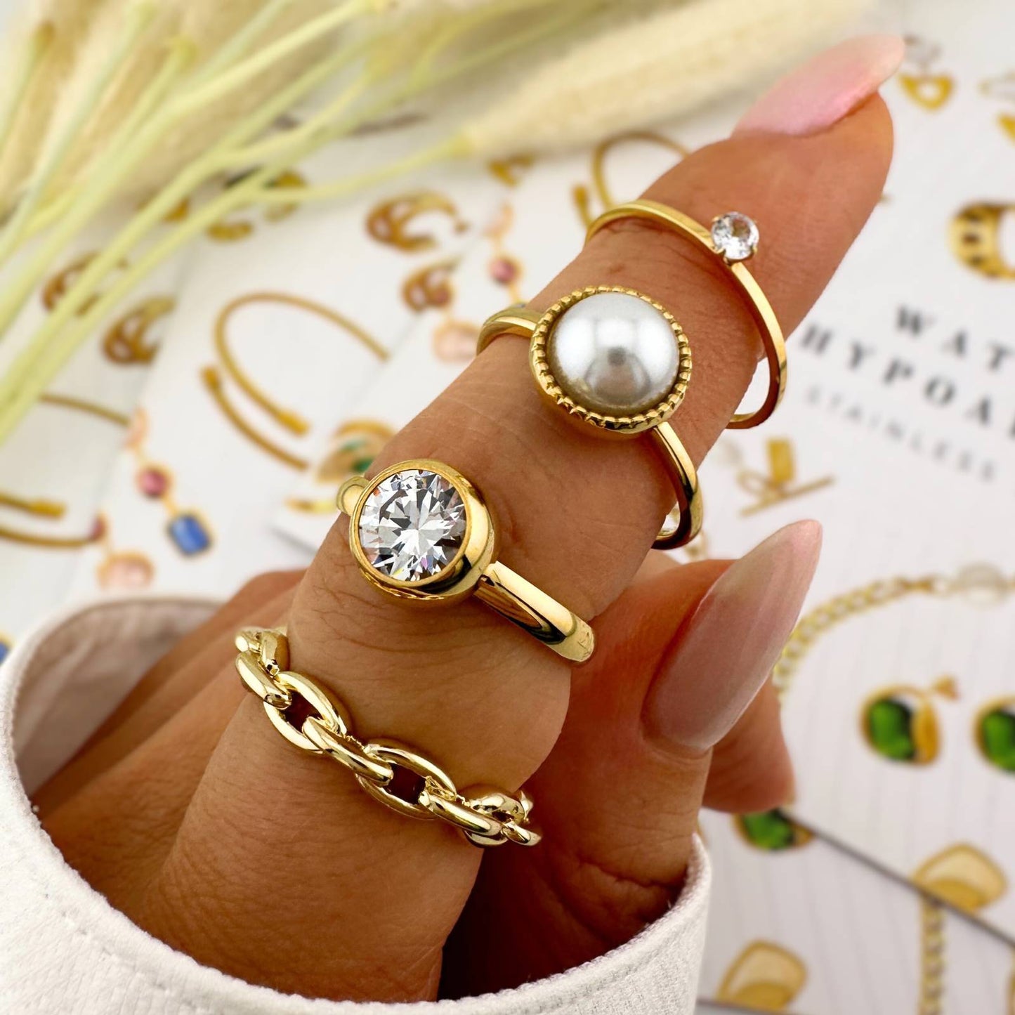 18K gold plated Stainless steel finger ring