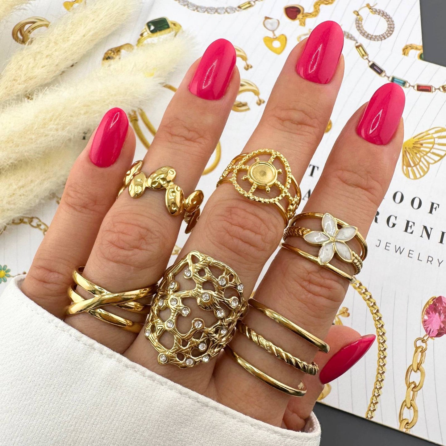 18K gold plated Stainless steel finger ring