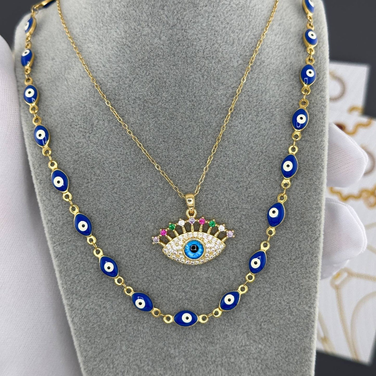 18K gold plated Stainless steel  Evil Eye necklace