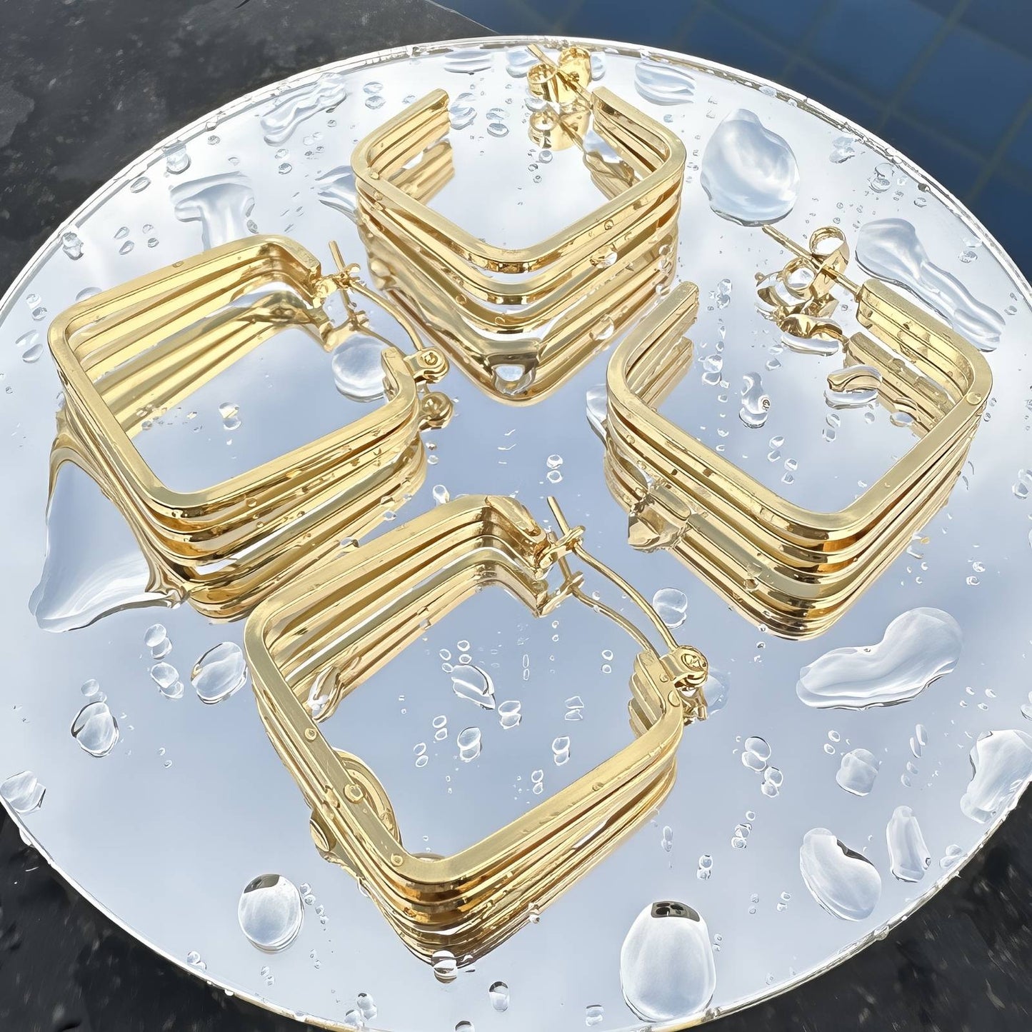 18K gold plated Stainless steel earrings