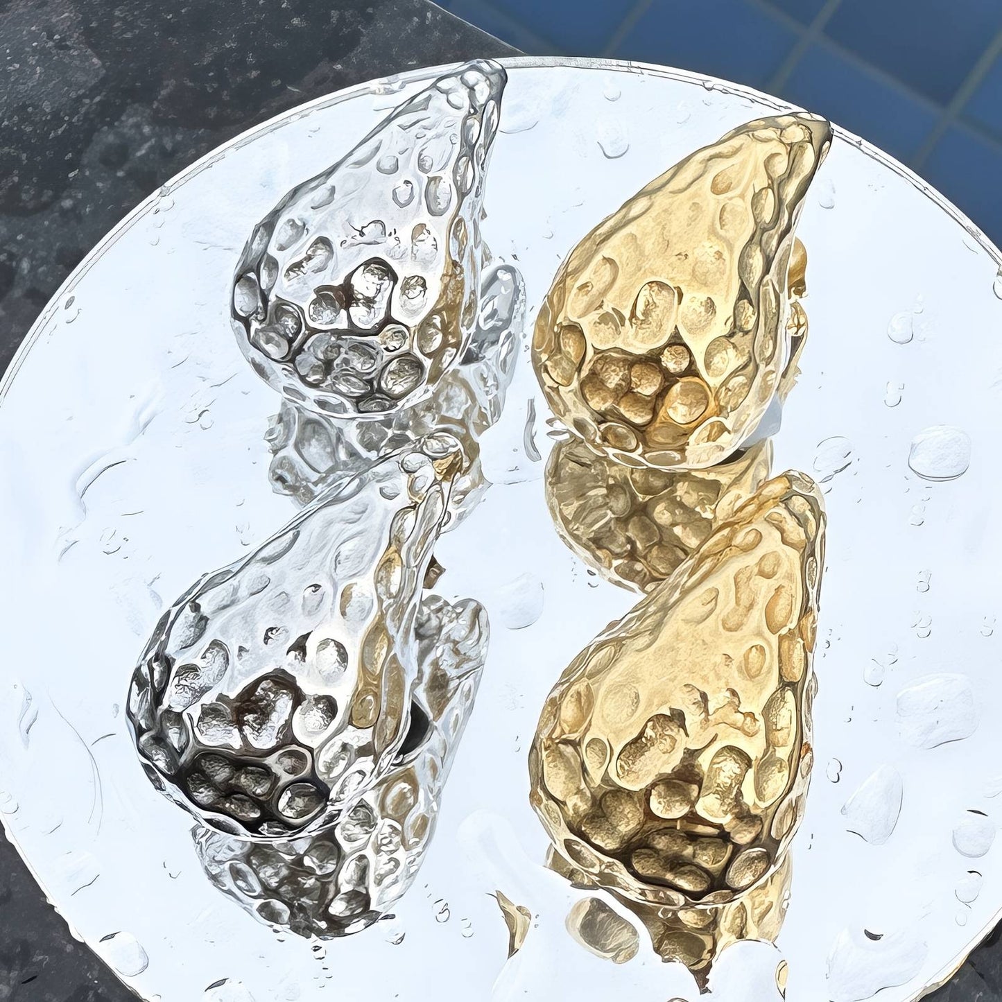 18K gold plated Stainless steel  Teardrops earrings