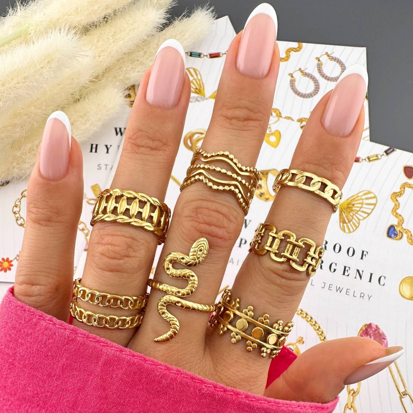 18K gold plated Stainless steel finger ring