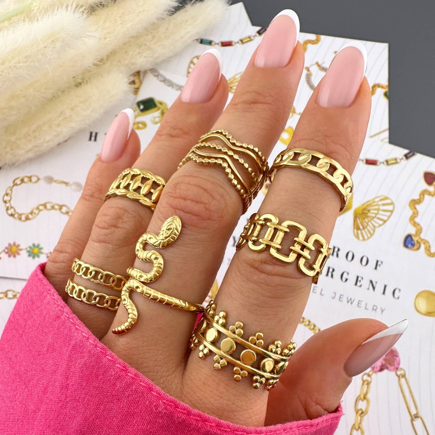 18K gold plated Stainless steel finger ring