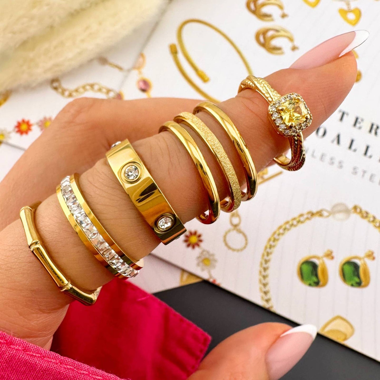 18K gold plated Stainless steel finger ring