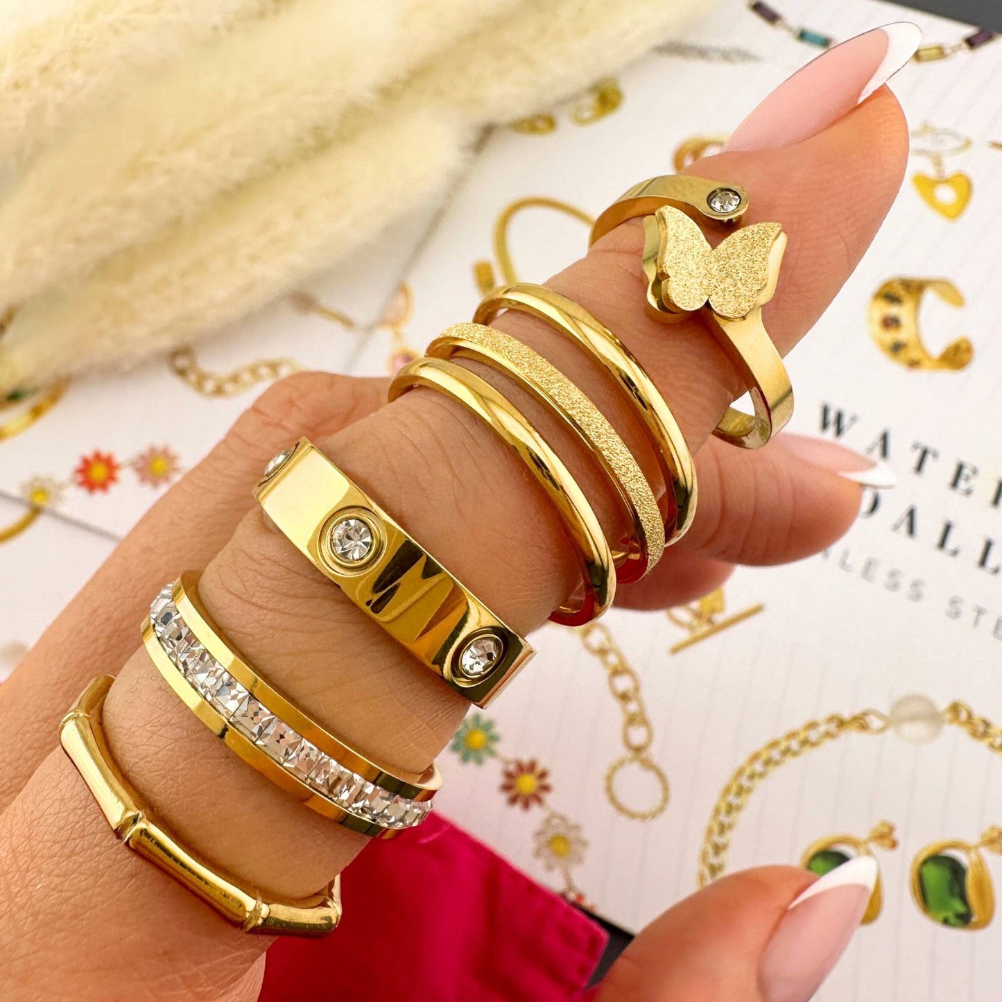 18K gold plated Stainless steel finger ring