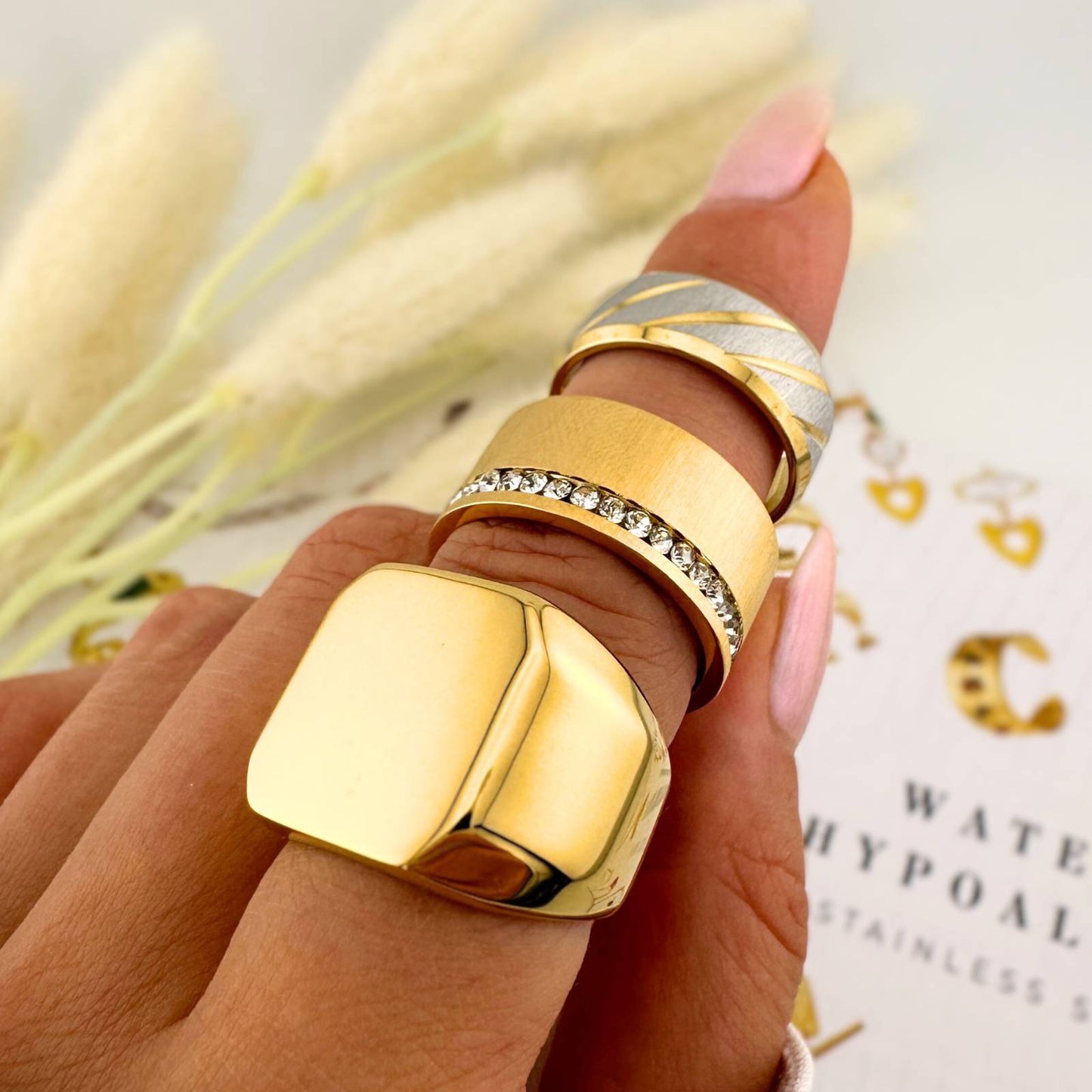 18K gold plated Stainless steel finger ring