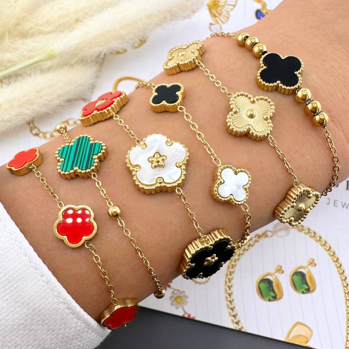 18K gold plated Stainless steel  Flower Meadow bracelet