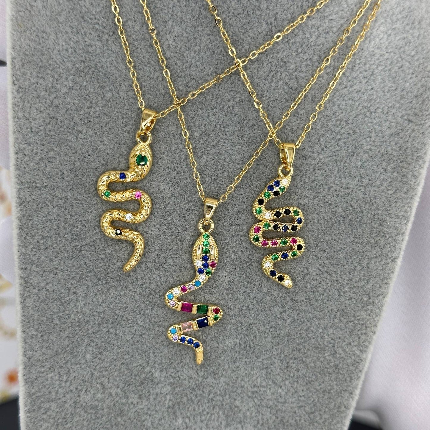 18K gold plated Stainless steel  Snake necklace