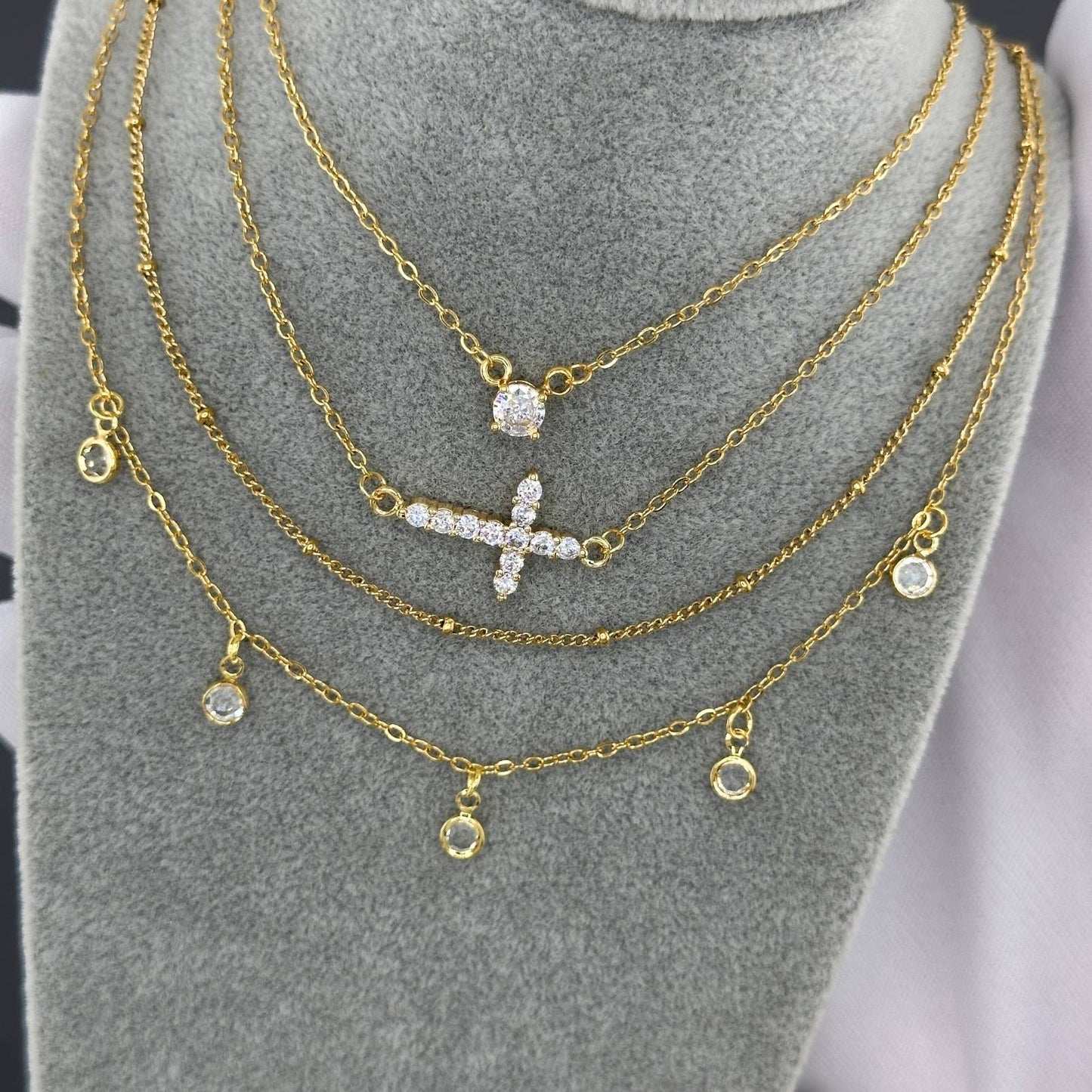 18K gold plated Stainless steel  Crosses necklace