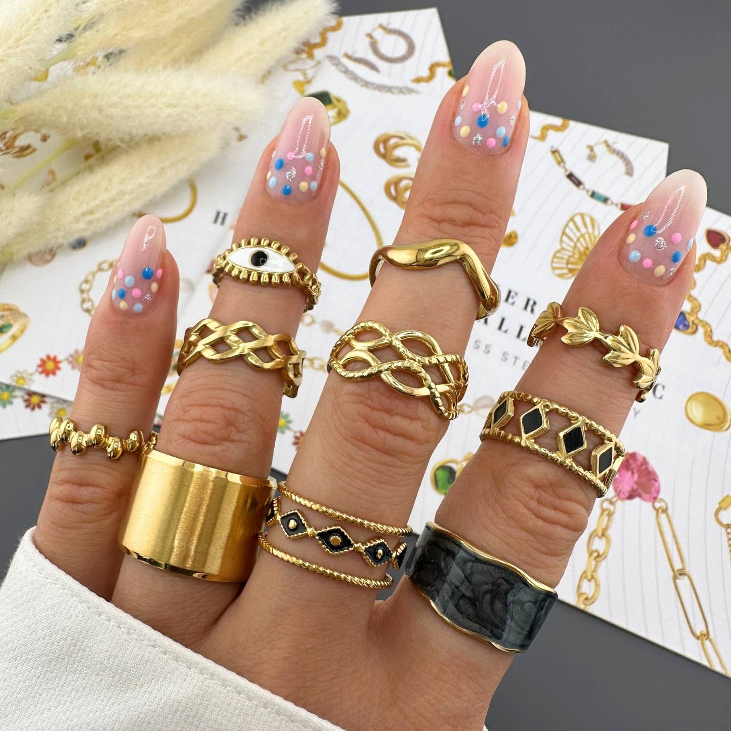 18K gold plated Stainless steel finger ring
