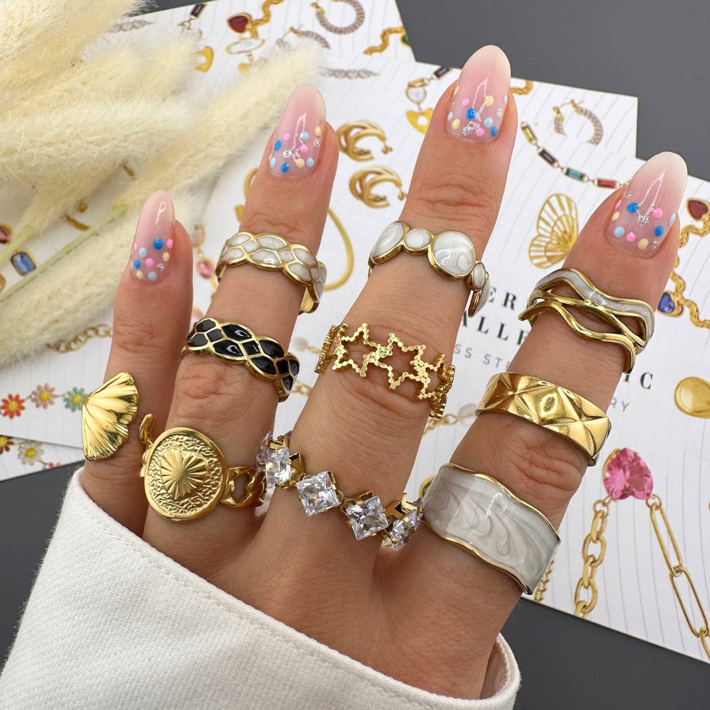 18K gold plated Stainless steel  Heart finger ring
